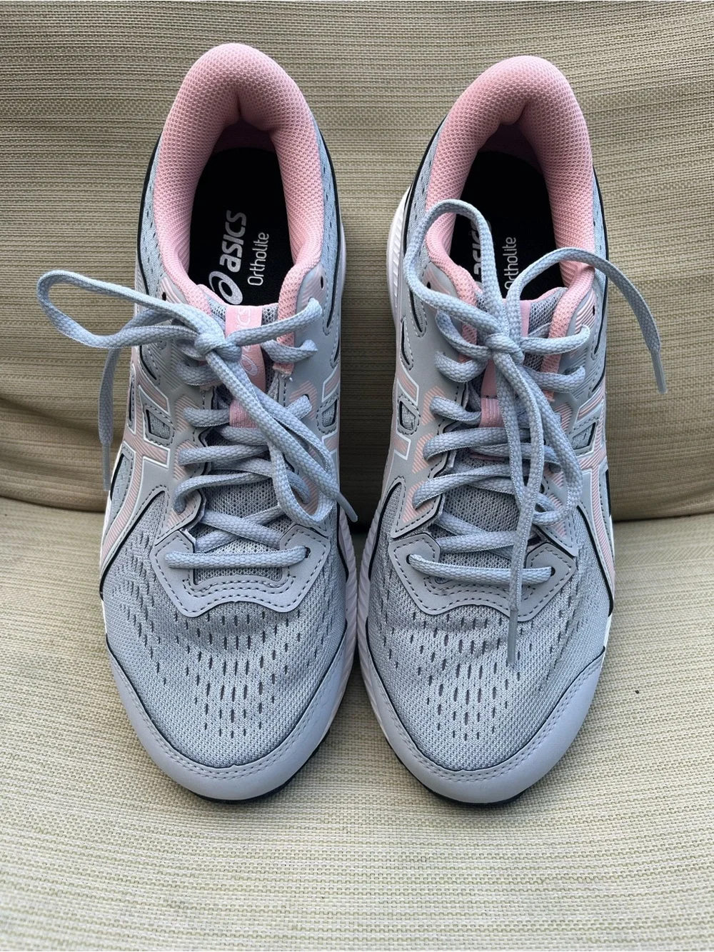 ASICS Women's Light grey and Pink Running Sneakers